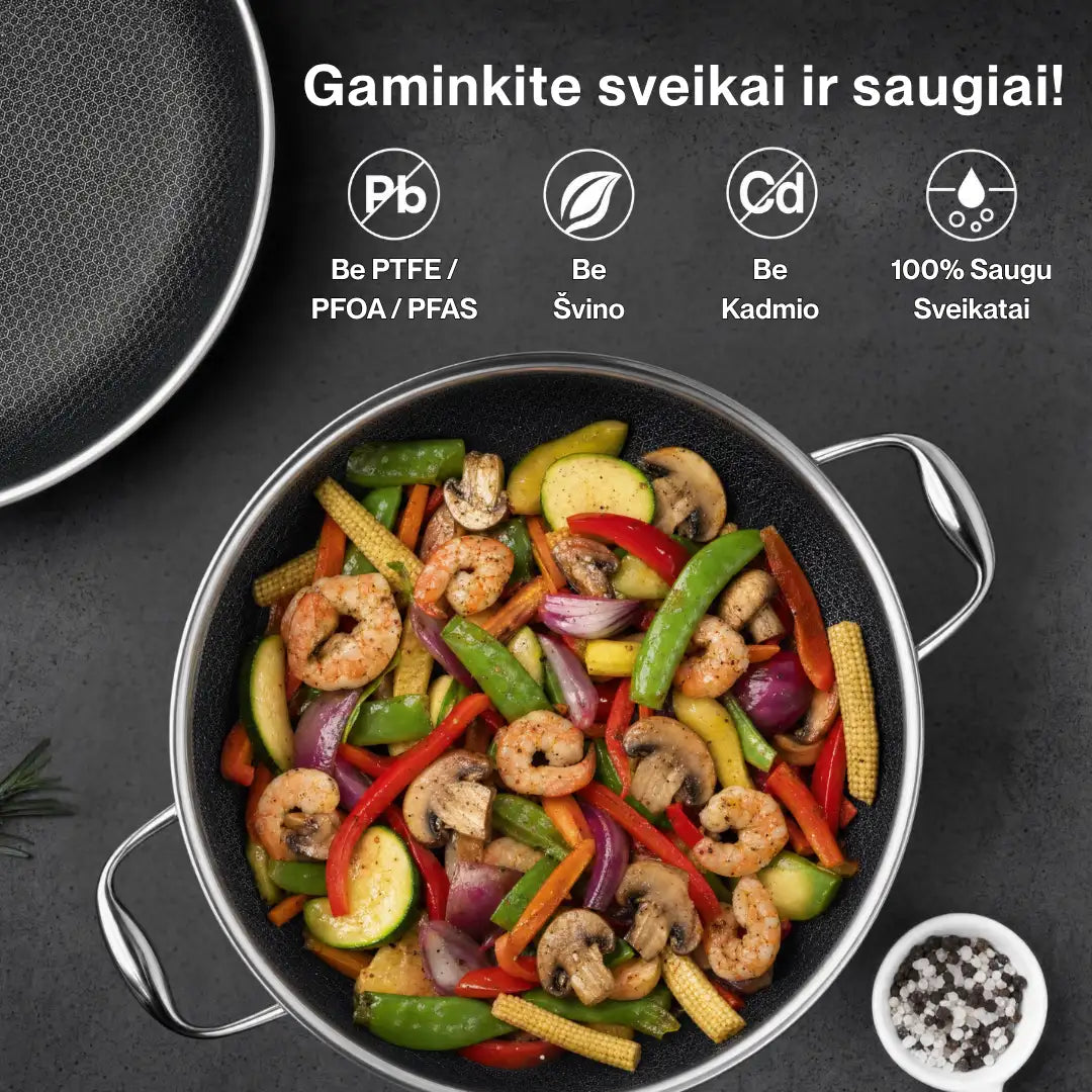 makro — šešiakampiai